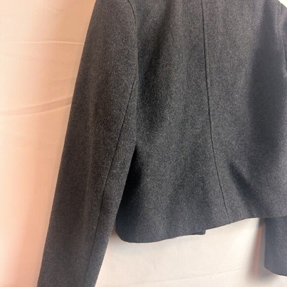 GAP Grey Wool Cropped Motorcycle Jacket Sz. S - Picture 6 of 6